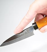 Seki Japan Small Fruit Knife Wooden Handle, 8.5” Small Kitchen Utility Knife, Stainless Steel Bla...