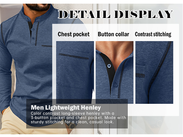 thermal shirts slim fit henley