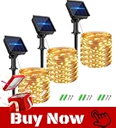 kolpop Solar Fairy Lights for Outside Waterproof, 3 Pack 96FT 240LED Solar Powered String Light O...