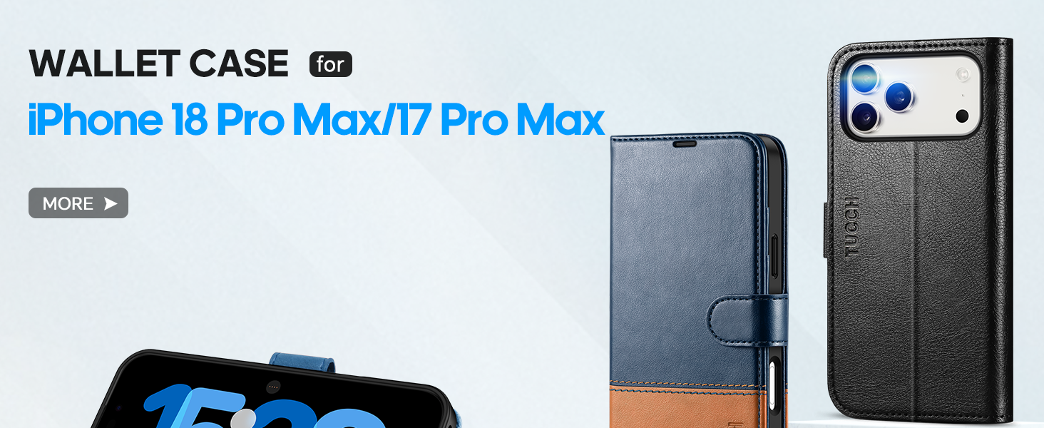 Wallet Case for iPhone 18 Pro Max/17 Pro Max (6.9"), RFID Blocking 4 Card Holders