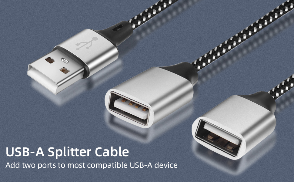 USB Male to Dual Female Splitter Cable