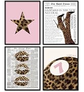 KDHTY Pink and Cheetah Room Decor,Cheetah Print Room Decor, Cheetah Leopard Wall Art,Pink Aesthet...