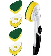 Heavy Duty Dishwand with Refills, Dish Wand Replacement Sponge Heads with Handle, Soap Control Di...
