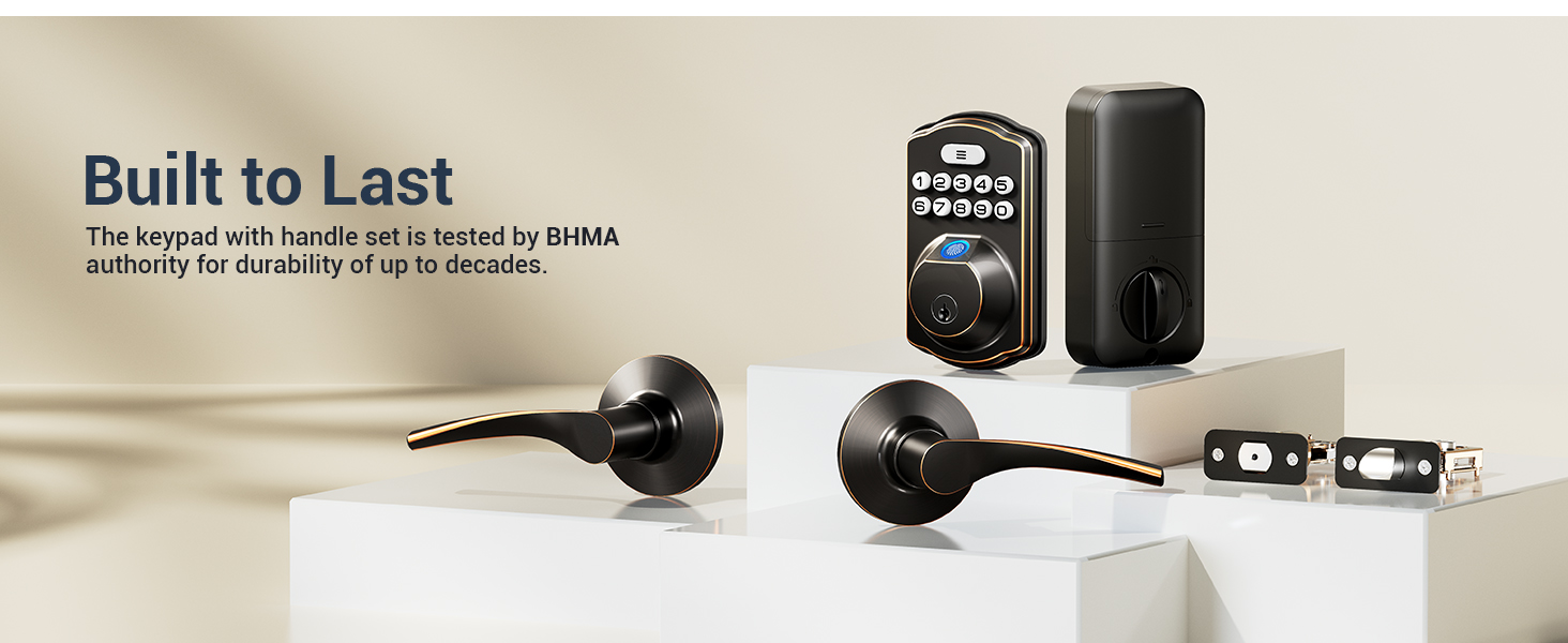 Built to last: BHMA/ANSI certified, IP54 waterproof, suitable for both interior and exterior doors