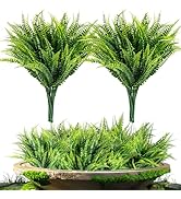 MAQIHAN 10PCS Fake Fern Outdoors - Ferns Artificial Plants for Outdoor Ferns That Look Real Bosto...