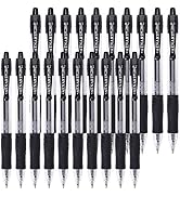 Gel Pens, 20 Pack Black Gel Pen Medium Point, Retractable Gel Ink Rollerball Pens with Premium In...