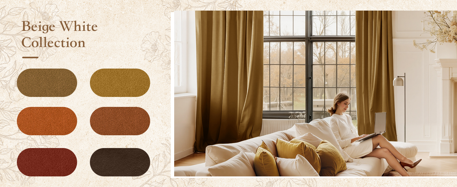 Gold Brown Velvet Curtains