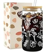 Mikopei Cowgirl Gifts for Women - Cute Glass Cup with Lid and Straw, Cowgirl Birthday Party Decor...
