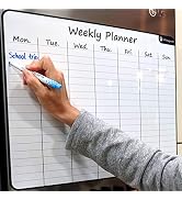 Large 17.5"x13.5" Dry-Erase Magnetic Weekly Calendar (Organizer/Planner) for Kitchen Fridge (Full...