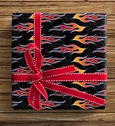 ZINTBIAL Race Car Wrapping Paper for Kids Birthday - Flames, Checkered Flags, Colorful Racing Car...
