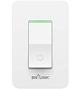 BN-LINK WiFi Smart in-Wall Light Switch, No Hub Required with Timer Function, White, Compatible w...