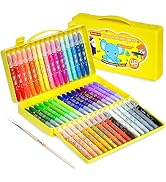 48 Colors Gel Crayons for Toddlers, Shuttle Art Non-Toxic Twistable Crayons Set with 1 Brush and ...