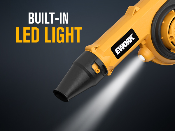 Built-in LED Light battery powered leaf blower