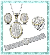 UNY JEWEL Jewelry Jumbo Huge Oval Twisted Cable Wire Double Split Shanks Two Tone Ring with Pave ...
