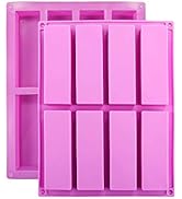 DIFENLUN Silicone Granola Bar Mold, 2 Pack 8-Cavity Rectangular Nutrition/Cereal/Energy Bar Maker...