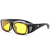 Vepiant Wrap Around Sunglasses, Polarized Lens Wear Over Prescription Glasses, Fit Over Regular G...