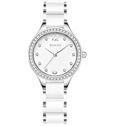 FANMIS Ladies Fashion Watches Luxury Rhinestone White Ceramic Watch Waterproof Watch Elegant Dres...