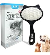 HOP Cat Head Slicker Brush for Dogs Long Pin Dog Slicker Brush for Shedding Dog Dematting Comb Pe...