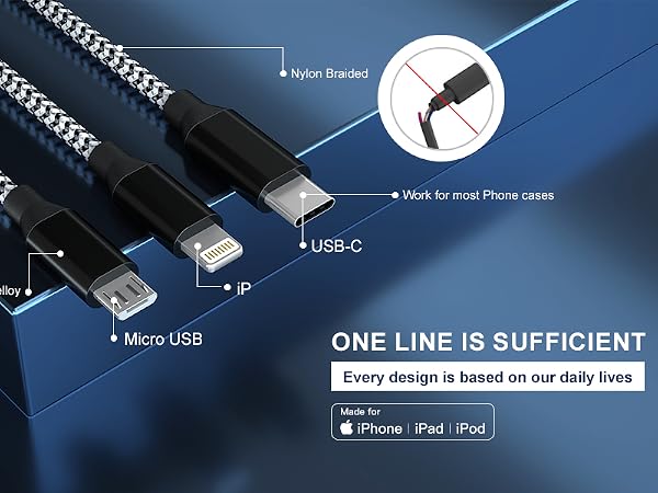Chargers for multiple devices matching usb a to usb c cable micro and lightning phone devices