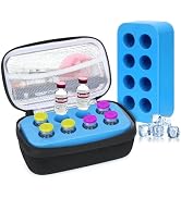YOUSHARES Insulin Vial Cooler Travel Case - 8 Slots Freezable Ice Brick Organizer for Peptide Via...
