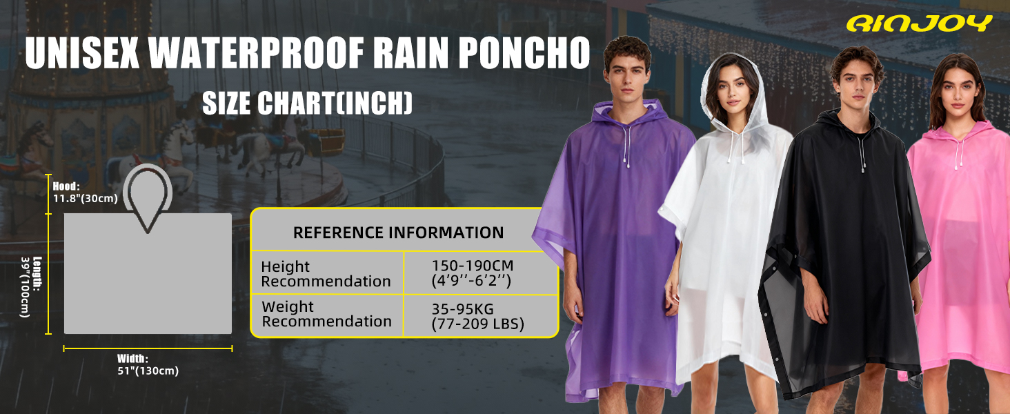 Reusable EVA Raincoats Rain Poncho for Adults