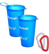 Burtrail 200 ml/6.8 oz-2Pack-Collapsible Cup TPU Running Water Cup Ultralight Protable with Carab...