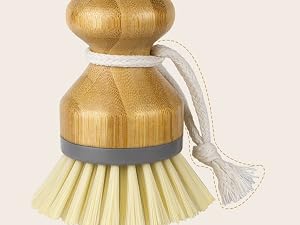 bamboo kitchen dish cleaner brush pot scrubber cleaning brush
