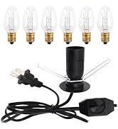 RTNLTI Salt Lamp Cord Replacement with Dimmer Switch, Original Night Light Bulb Cord with Base As...