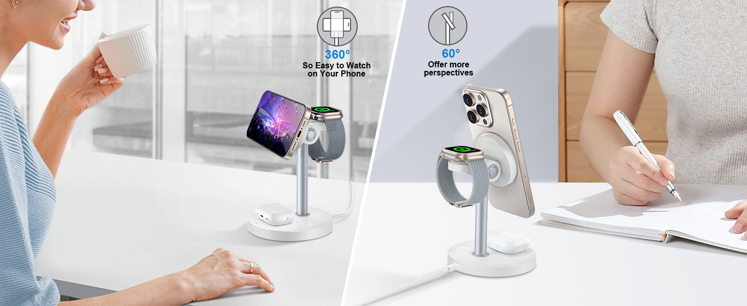 magnetic charger charging station wireless iphone 3 in 1 magsafe phone watch fast airpods mag-safe