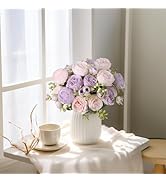FADACHY Artificial Flowers, 20 Heads Rose Fake Flowers Silk Flowers Bouquet for Home, Real Touch ...