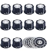 mxuteuk 10Pcs Black Potentiometer Control Knob Volume Audio Electric Guitar Bass Screw Type 26 x ...