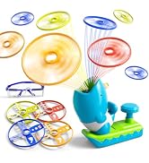 WATUDOU 24 PCS Flying Disc Launcher Outdoor Indoor Game Toys Gifts for 3 4 5 6 Year Old Kids, Out...