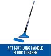 Unger Professional Long Handle Floor Scraper Tool with 4ft (48”) Handle, Reversible Blade Tool fo...