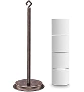 KASUNTO Toilet Paper Holder for Bathroom, Metal Free Standing Toilet Paper Storage with Rustproof...