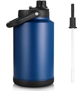 Sursip 1 Gallon Insulated Water Jug wtih Straw, Stainless Steel Large Sports one Gallon Water Bot...