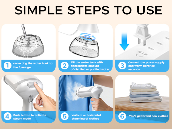 White hand held steamer