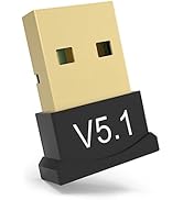 USB Bluetooth Adapter, Driver Free Long Range Bluetooth 5.1 Dongle Receiver for PC, Backward Comp...