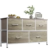 WLIVE Dresser for Bedroom with 5 Drawers, Wide Chest of Drawers, Fabric Dresser, Storage Organize...