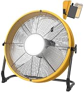 T-SUN 16'' Cordless Fan Compatible with Dewalt 18V/20V Battery, USB Floor Fan Battery Powered Cam...