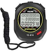PULIVIA Stopwatch Timer Lap Split Digital Stopwatch with Clock Calendar Alarm, Large Display Stop...