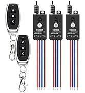 dstfuy Remote Switch 110V,3 Way Mini Remote Switch AC 110V/120V/220V/240V/10A Relay Wireless Ligh...