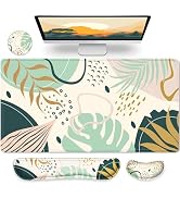Gimars 3 in1 Mouse Pad and Keyboard Wrist Rest, Large Gaming Mouse Pad & Keyboard Wrist Support f...