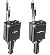 Flexino Retractable Car Charger, iPhone16 Car Charger, USB C Car Charger Adaptor 69W Fast Charge,...