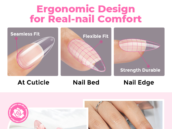 medium almond press on nails