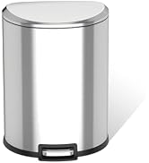 Ninestars AMZ-SOT-50-3 Step-on Trashcan, 13 Gal, Stainless Steel