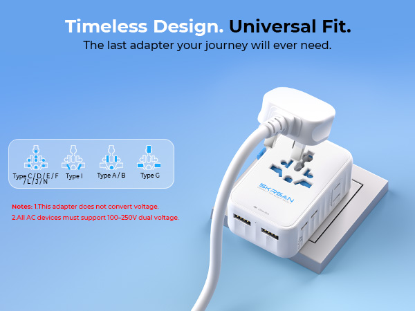 SKRSAN Aura Ultra-Thin Travel Adapter
