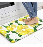 FYATHM Lemon Kitchen Mats for Floor Anti Fatigue Mats for Kitchen Floor Cushioned Non Skid Washab...