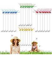24 PCS Dragonfly Clip,Fake Dragonflies, Humming Bird Stakes, Plastics Dragonfly for Garden Stakes...