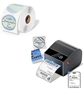 A64M Bluetooth Shipping Label Printer with 2x2 Laser Round Thermal Labels 400pcs