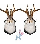 Daily Partner Faux Taxidermy Wall Sculptures Jackalope Mount, Resin Rabbit Deer Decor, Unique Ani...